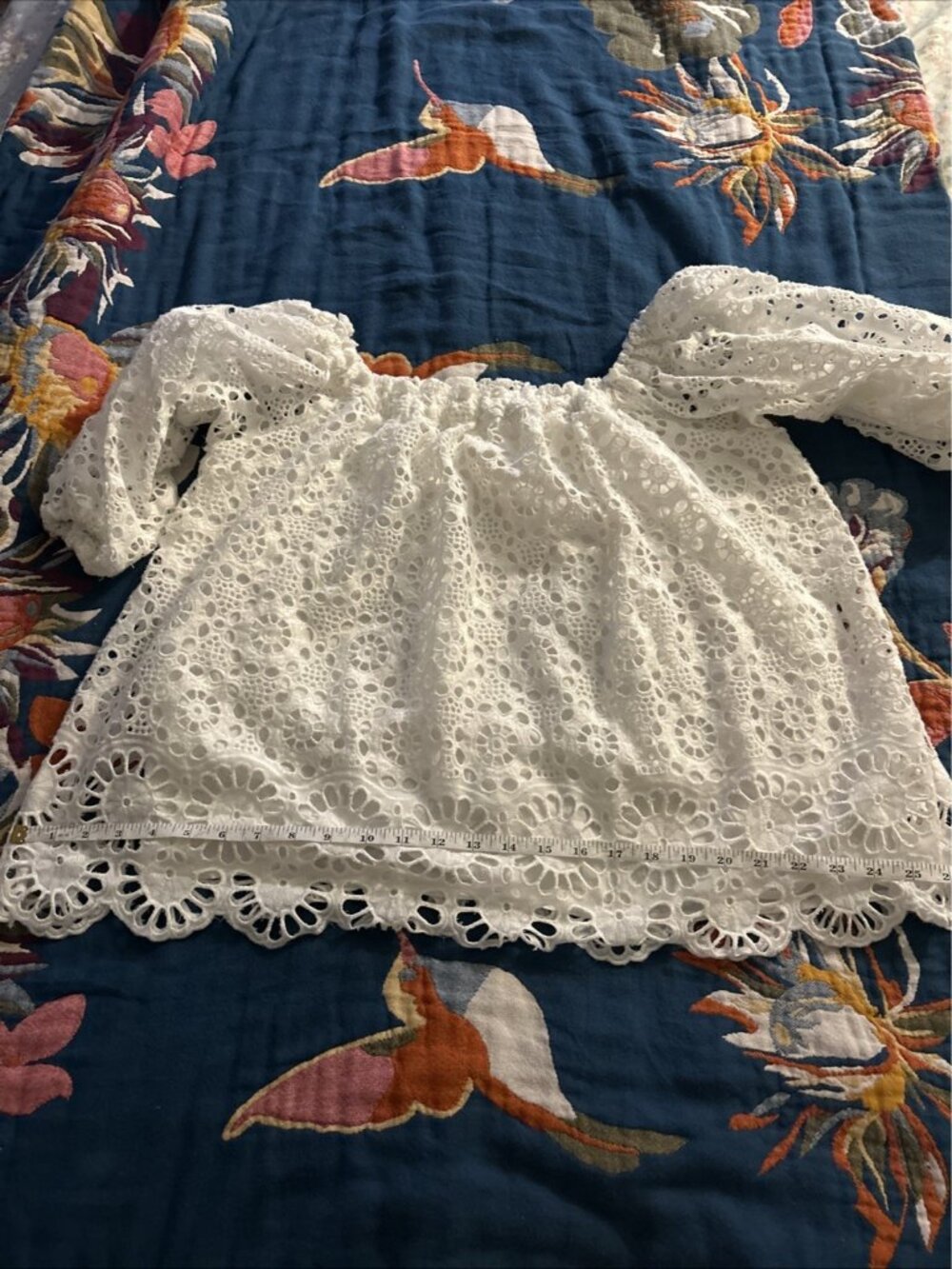 Anthropologie Maeve Off White Off The Shoulder Eyelet Top Lace Size XS - Picture 5 of 10